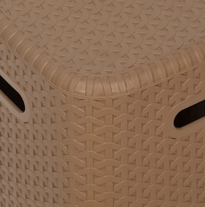 Nilkamal STL29 Strong and Durable Plastic Seating Stool for Home | Bedroom | Bathroom | Kitchen | Living Room | Office | Adult Stool with high Load Capacity (Rattan Dark Beige) - Image 2